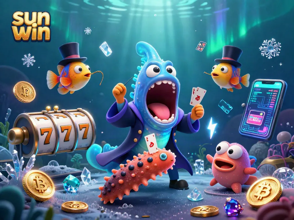 Experience the thrill of sun win with engaging gameplay elements like 3D slot reels, cryptocurrencies, and dynamic characters in action.