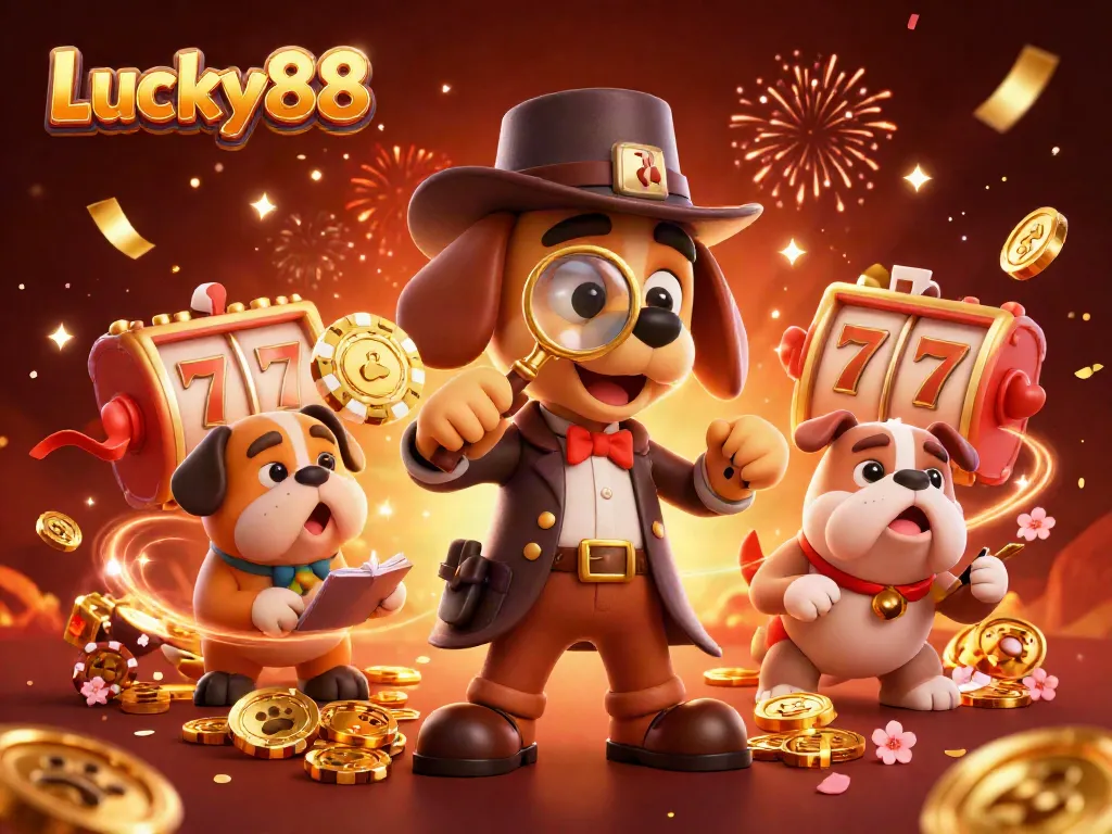 Experience the excitement of Lucky88 as our detective duo uncovers treasures in a vibrant casino scene.