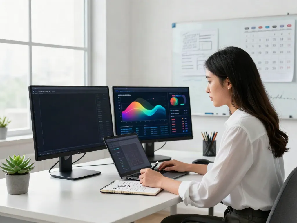 Digital marketing expert optimizing instant indexing strategy in a modern workspace.
