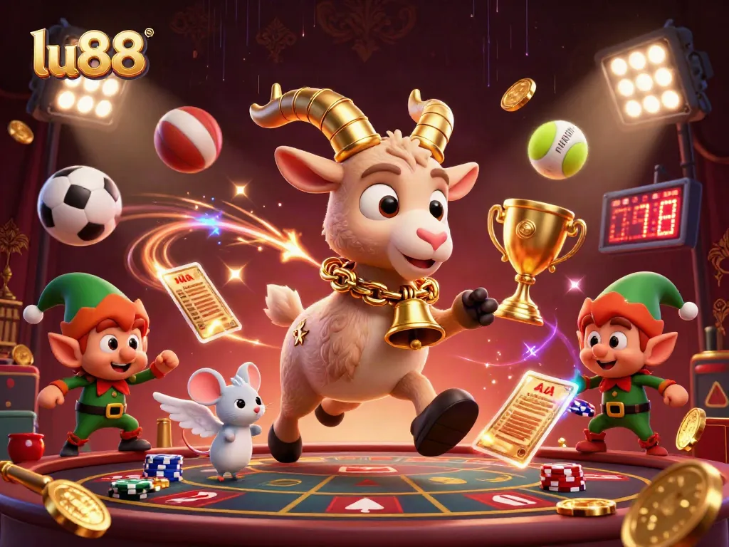 Experience thrilling gaming at lu88 with lively characters in an action-packed casino scene.
