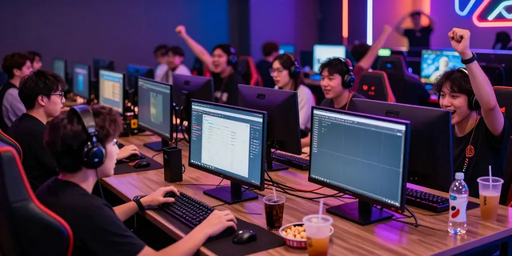 Engaged players at GEM88 showcasing vibrant gaming stations at http://gem88-mobile.com.